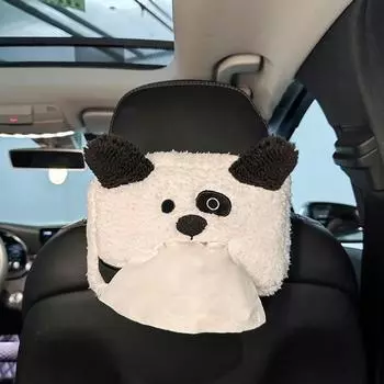 Plush Puppy Hanging Tissue Bag Cartoon Car Interior Decoration Supplies Car Tissue Box Seat Back Style 1
