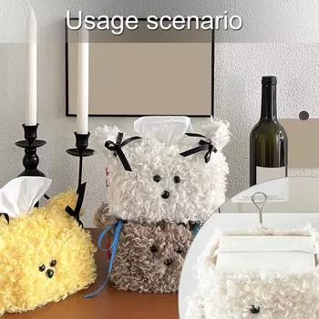 Коробка для хранения салфеток в виде плюшевого щенка, держатель, прекрасный домашний аксессуар для гостиной, офисных принадлежностей и украшения автомобиля коричневый