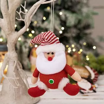 Plush Santa Claus Doll Pendant Christmas Tree Decoration For Festive Celebration Red Santa Figure