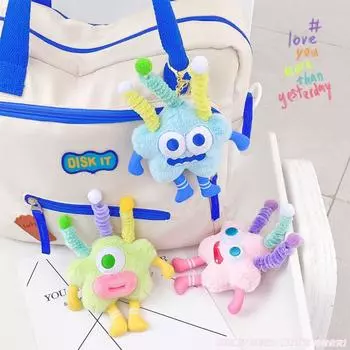 Plush Sausage Mouth Keyring DIY Hair Style Big Mouth Plush Pendant Car
