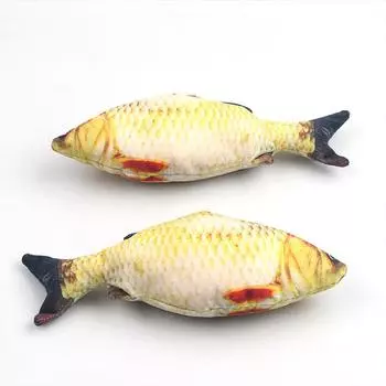 Plush simulated fish pet cat toy catnip teasing cat grinding teeth cat mint fish toy pet supplies 18cm