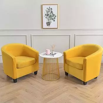 Plush Single Club Chair Cover Sofa Cover All Inclusive Protective Cover Round Bathtub American Sofa Cover Cushion Cover 60*50 cm