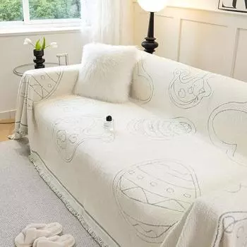 Plush Sofa Cover Towel All-Inclusive Universal Anti-Scratching Autumn and Winter Simple Series Sofa Cushion Cover Non-Slip Cover Blanket 180*130cm