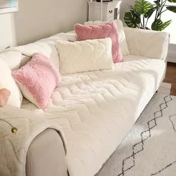 Plush Sofa Cushion Full Set Winter Thickened Non-Slip Simple Universal Sofa Cover Cushion 70x70