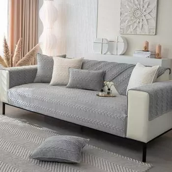 Plush Sofa Cushion Winter Winter Non-Slip Cushion Modern Simple New Sofa Cover Thickened Cover Towel 70*70