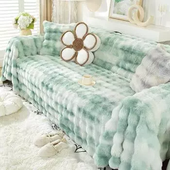 Мягкое полотенце для дивана, зимний противоскользящий чехол для дивана, устойчивый к царапинам, теплая зимняя подушка для дивана, все включено 180*130cm