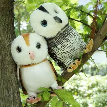 Плюшевая игрушка Duo Plushie мультфильм аниме сова кукла мягкая плюшевая игрушка детский подарок на день рождения украшение комнаты 20cm чёрный