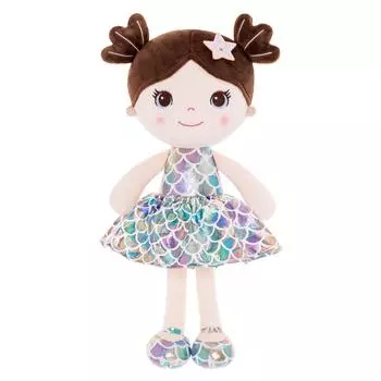 Плюшевые игрушки, новая модная юбка для девочек Тина, рыбья чешуя, фиолетовая, для детей, мягкие игрушки, подарок на день рождения для девочки, 30 см