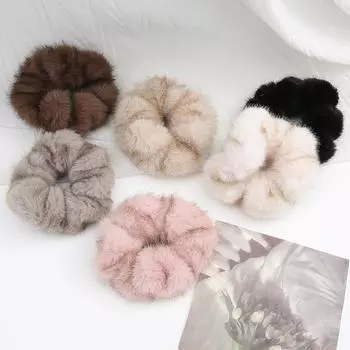 Плюшевая эластичная повязка на голову, кольцо для волос, модный головной убор для девочки, милая резинка, аксессуары для волос розовый