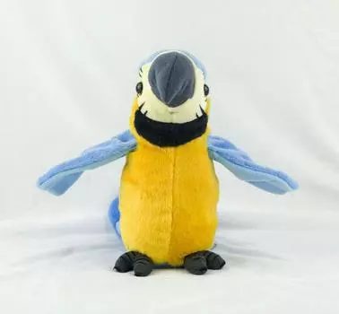 Плюшевая электрическая говорящая игрушка-попугай, забавная запись, машущие крылья, подарок детям синий