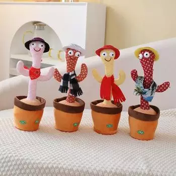 Плюшевая электронная танцовщица Кактус Интерактивная танцевальная игрушка-кактус Электронная танцовщица Электронная пластинка Танцевальные плюшевые игрушки Детские игрушки