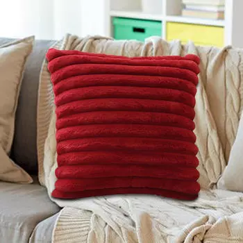 Плюшевая декоративная наволочка для подушки, наволочки для подушек, квадратная роскошная декоративная полосатая наволочка для