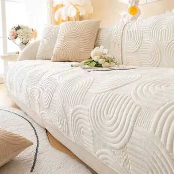 Плюшевая диванная подушка для дома, гостиной, диванная подушка, утолщенный нескользящий чехол, полотенце, пылезащитный чехол, зимняя зимняя модель 70*70cm