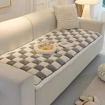 Плюшевая диванная подушка кремового цвета ручной работы, подушка Mantou в шахматном порядке, противоскользящий оконный коврик, может быть татами 45*45cm