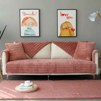 Плюшевая диванная подушка, новая зимняя утолщенная кожаная противоскользящая подушка, легкая роскошная простая утолщенная подушка для дивана 70*70cm