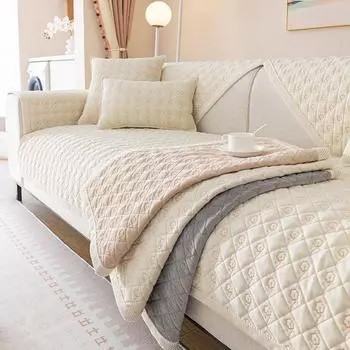 Плюшевая диванная подушка в зимнем зимнем стиле, утолщенная подушка во французском кремовом стиле, кожаный чехол для дивана, ткань, спинка, полотенце 70*70cm