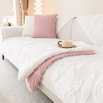 Плюшевая диванная подушка в зимнем зимнем стиле, кремовая, ветровая, нескользящая, диванная подушка, кожаный чехол для дивана, не царапающий ткань 70*70cm