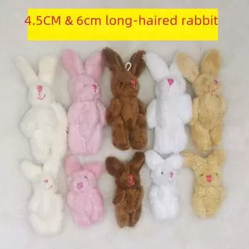 Плюшевая длинношерстная шарнирная кукла-кролик с аксессуарами на свадьбу и День святого Валентина для упаковки подарков и украшения детских комнат. 4.5 cm грязно-белый