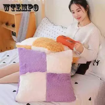 Плюшевая ежедневная наволочка Подушка Диван Спина Подушка Кровать Голова Талия Автомобиль Мягкая сумка Талия Подушка Талия Поддержка Сиденья Офис 40*40cm