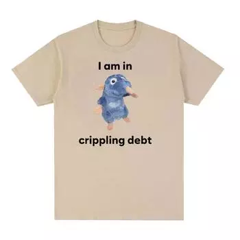 Плюшевая футболка с забавными мемами «Я в кричащем долгу», крыса, мужская и женская высококачественная повседневная модная футболка из 100% хлопка, футболка большого размера