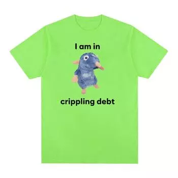 Плюшевая футболка с забавными мемами «Я в кричащем долгу», крыса, мужская и женская высококачественная повседневная модная футболка из 100% хлопка, футболка большого размера