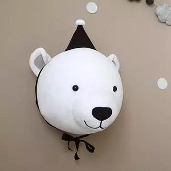 Плюшевая голова оленя, настенное крепление, 3D голова животного для настенного крепления, слон, кролик, медведь, оленьи головы, мягкие плюшевые игрушки для декора детской комнаты 1pc Elephant