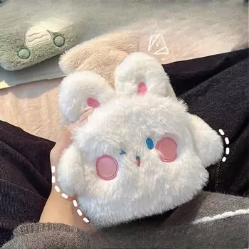 Плюшевая грелка для инъекций воды, грелка для рук с вышивкой, сокровище, грелка для воды, толстая вставная сумка, теплая кукла для девочки Brown Capybara