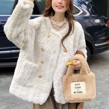 Плюшевая хлопковая куртка, мягкая, вощеная осенью и зимой, утолщенная инородным газом для сохранения тепла, средней и длинной длины, искусственный мех, хлопок S