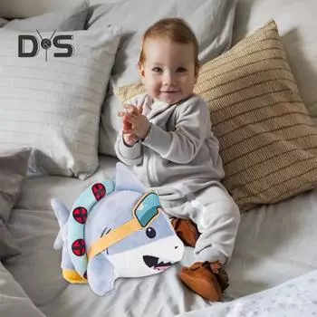 Плюшевая игрушка акула 9,8 дюйма Мягкая плюшевая игрушка-подушка для мальчиков и девочек Милые плюшевые игрушки-акулы Милый плюшевый персонаж аниме Подарок для фанатов Дети 25 cm синий