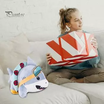 Плюшевая игрушка акула 9,8 дюйма Мягкая плюшевая игрушка-подушка для мальчиков и девочек Милые плюшевые игрушки-акулы Милый плюшевый персонаж аниме Подарок для фанатов Дети 25 cm синий