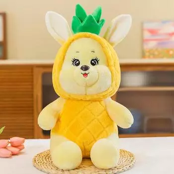 Плюшевая игрушка Ананасовый кролик Милый фрукт Медведь, превращенный в маленького кролика, Тряпичная кукла, Большая подушка для бросания, Детская подушка для сна 30cm