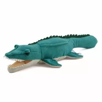 Плюшевая игрушка Colorata Mosasaurus, реалистичная игрушка-динозавр, кукла, подарок на день рождения, чтение 2, рождественский подарок на Рождество (Серия Nesoberi/Нежное прикосновение) зелёный