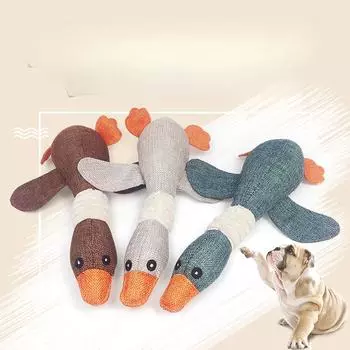 Плюшевая игрушка для домашних животных «Дикий гусь» с голосом для домашних животных «Кошка Собака» из мешковины для чистки зубов 30*22cm