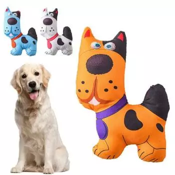 Плюшевая игрушка для домашних животных, мультяшная звуковая игрушка для чистки зубов, жевательная игрушка для щенка оранжевый