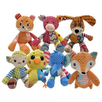 Плюшевая игрушка для домашних животных, устойчивая к укусам, интерактивная игрушка для собак, пищащая игрушка в форме животного, жевательная игрушка для домашних животных, товары для домашних животных A