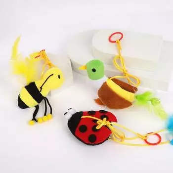 Плюшевая игрушка для кошек, удобная, устойчивая к укусам, ультрамягкая, милая, на шнурке в форме животного B
