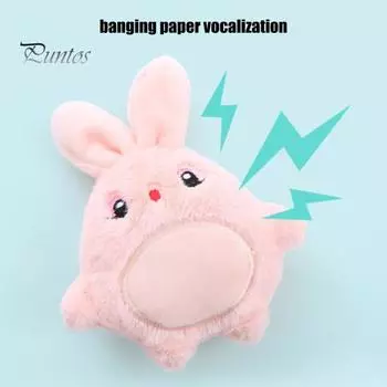 Плюшевая игрушка для кошек, звуковой дизайн, устойчивая к укусам, полипропилен, хлопковый наполнитель, игрушка для кошек, игрушка-кукла, мультяшный кролик, панда, форма совы, игрушка для кошек Rabbit
