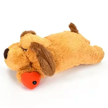 Плюшевая игрушка для обучения поведению щенка с сердцебиением, плюшевая игрушка для обнимашек и снятия беспокойства, кукла-помощник для сна, прочные игрушки для жевания собак
