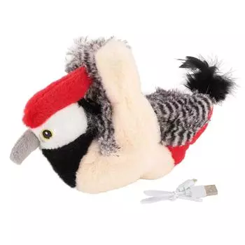 Плюшевая игрушка для питомца интерактивная мягкая хлопающая птица пищащая кошка электрическая плюшевая игрушка для дома в помещении