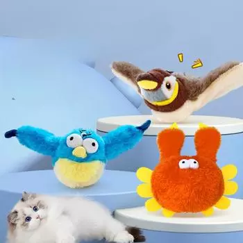 Плюшевая игрушка для питомца, перезаряжаемая, птица-хлопушка, электрическая игрушка для кошек, собака, играющая самостоятельно, симулятор краба, качающаяся птица 21*22cm
