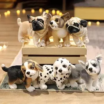 Плюшевая игрушка для собак, элегантный стиль, имитация, сильная гибкость, моющиеся, детские праздничные подарки, подарки в виде мопса, бульдог для домашнего украшения 8