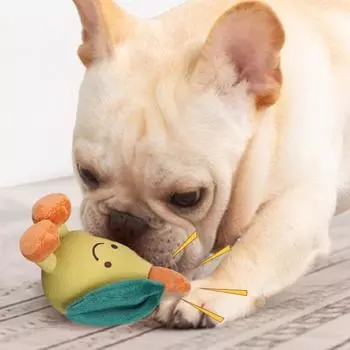 Плюшевая игрушка для собак, скрипучий звук, устойчивая к укусам, груша, лимон, апельсин, плюшевая игрушка для жевания, чистка зубов, интерактивная игрушка для щенков для маленьких и средних собак зелёный