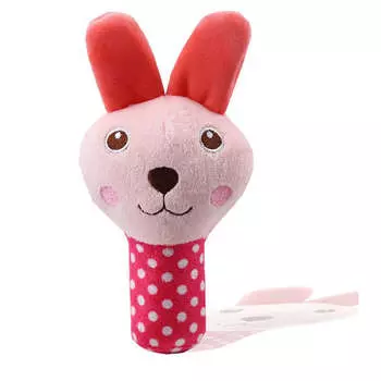 Плюшевая игрушка для жевания в виде розового красного кролика, устойчивая к укусам, мягкая игрушка для прорезывания зубов у собак, снижающая тревожность