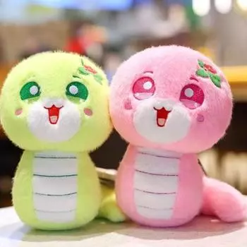 Плюшевая игрушка «Год змеи», имитация плюшевой куклы, супермягкие игрушки «Змея», разноцветные декоративные подушки для дома, подарки на день рождения для девочек и мальчиков зелёный