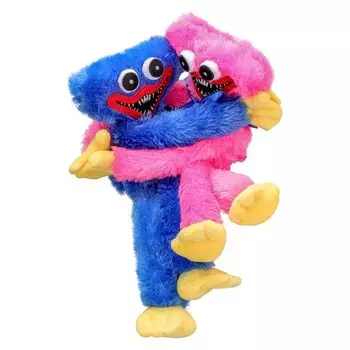 Плюшевая игрушка Huggy Waggy, рождественская мягкая страшная и смешная кукла ужасов, подарок, манга, Poppy Hug, игра, украшение на Хэллоуин, время для игр, рождественский подарок 40 см (Синий и розовый)