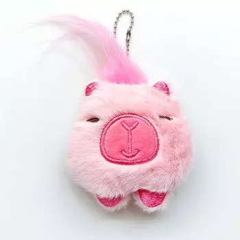 Плюшевая игрушка Капибала, кулон с изображением капибары, мягкая кукла, брелок для ключей, кольцо для ключей, рюкзак, сумка, декор розовый