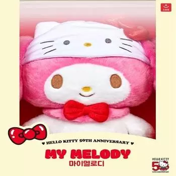 Плюшевая игрушка Kitty x My Melody, корейские популярные куклы-персонажи