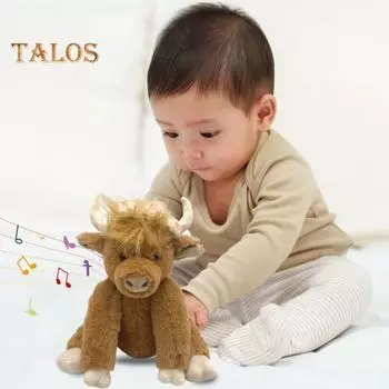 Плюшевая игрушка корова Хайленд, реалистичная форма, улучшающая настроение, снимающая стресс, реалистичная кукла корова Хайленд, мягкая игрушка для детей, игрушка в виде сельскохозяйственного животного в подарок A белый