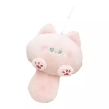 Плюшевая игрушка-кошка, кукла-пищалка, брелок-пушистый, мягкая игрушка, рюкзак, сумка, подвеска, очаровательный подарок для девушки-детки белый