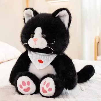 Плюшевая игрушка котенок треугольное полотенце толстый кот кукла дети обнимать спящий компаньон кукла декоративная подушка подарок 25cm0.21kg